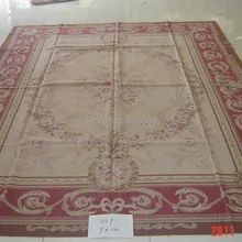 9'x12 aubusson шерстяные ковры красный дизайн потертый шик ковры-все виды ковры в нашем магазине