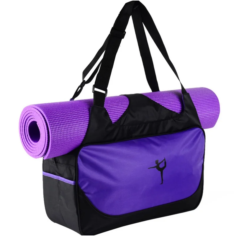 Многофункциональный Водонепроницаемый сумка на одно плечо, сумка для спортзала нейлоновый рюкзак плеча переноски Коврик для йоги, пилатеса сумка(без коврика для йоги - Цвет: Purple