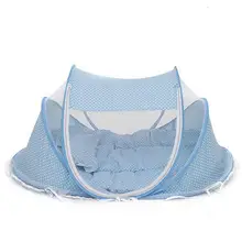 Лидер продаж детские кроватки 0-3 лет детская кровать с Подушки Детские Коврики комплект Портативный складной кроватке с сеткой из хлопка для новорожденных сна путешествия кровать