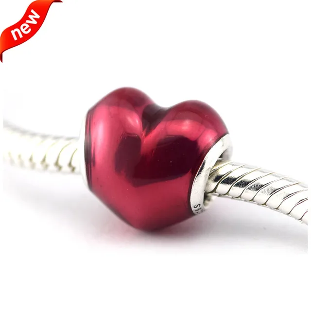 Red Heart Charm Fits For Pandora Bracelets 100 925 Sterling Silver Red Heart Charm Fits For Pandora Bracelets 100 925 Sterling Silver Beads In My