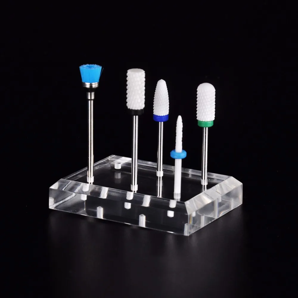 Buy 1pcs 6 Holes Transparent Nail Drill Bit Holder