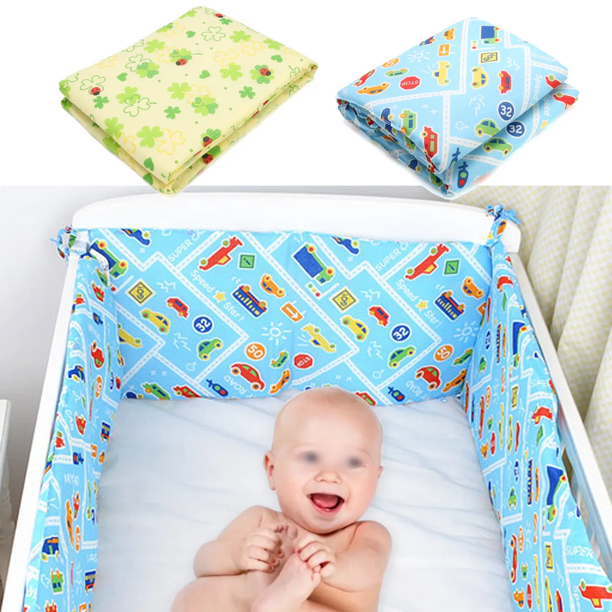 

120cm Cotton Baby Infant Bed Bumper Kids Newborn Cushion Crib Pad Cot Protector Bedding Baby Infant Safety Protection Supplies