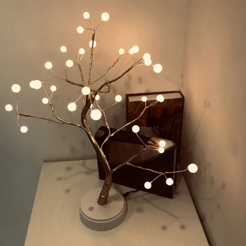 

36LED Tree Lamp Pearl led decoracion Christmas Lights Plum Cherry Night Light for Wedding Party Home Decorations Tree Light