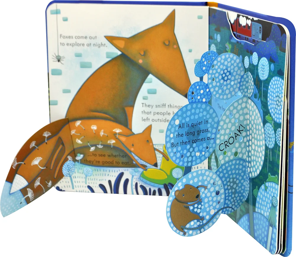 Открытый внутри ночное время учим английский 3D лоскут фотографии книги для ребенка раннего детства подарок для детей книга для чтения