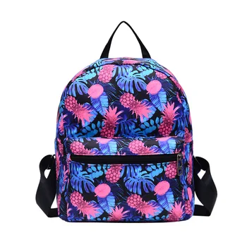 

2019 Female Nylon Waterproof Flower Printed Backpack School bag For Girls Fashion Small Rucksack Daily Travel backpack
