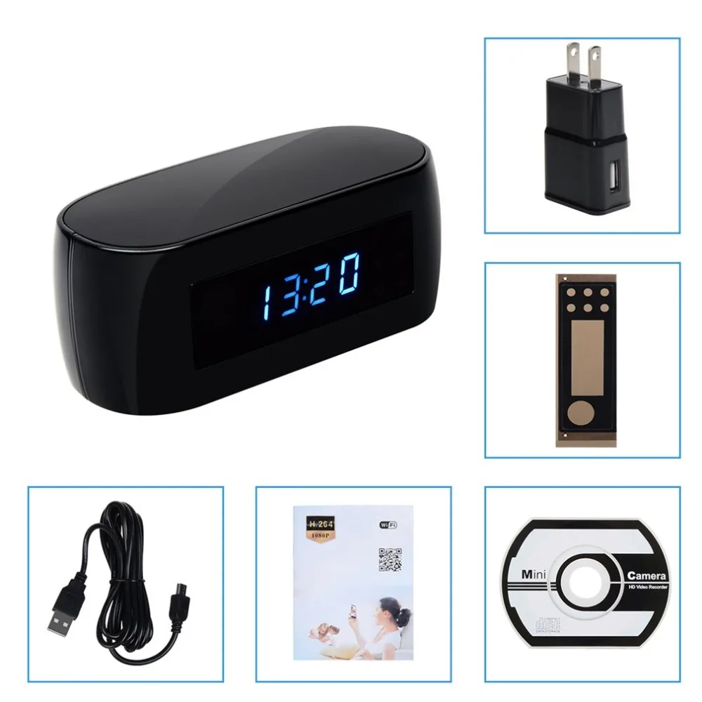 

Z16 140 Degree Ultra Wide Angle Camera Clock Alarm 1080P Wireless Wifi Night Vision Room Home Security Cam Camcorder Hot Sale