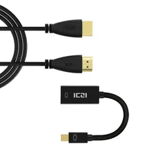 ICZI HDMI to HDMI Cable 1M & Mini Displayport to HDMI Converter Adapter Gold-planted for PS3 Projector HD LCD Apple TV and more