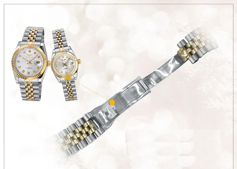 GUANQIN Lovers'Watches Luxury Couples Watch Man Women Pair Clocks Rhinestones Gold Date Mechanical Watch Sapphire Waterproof NEW (18)
