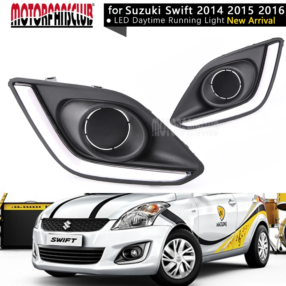 MOTORFANSCLUB Pair LED Daytime Running Light DRL Fog lamp for Suzuki Swift 2014 2015 2016 Waterproof