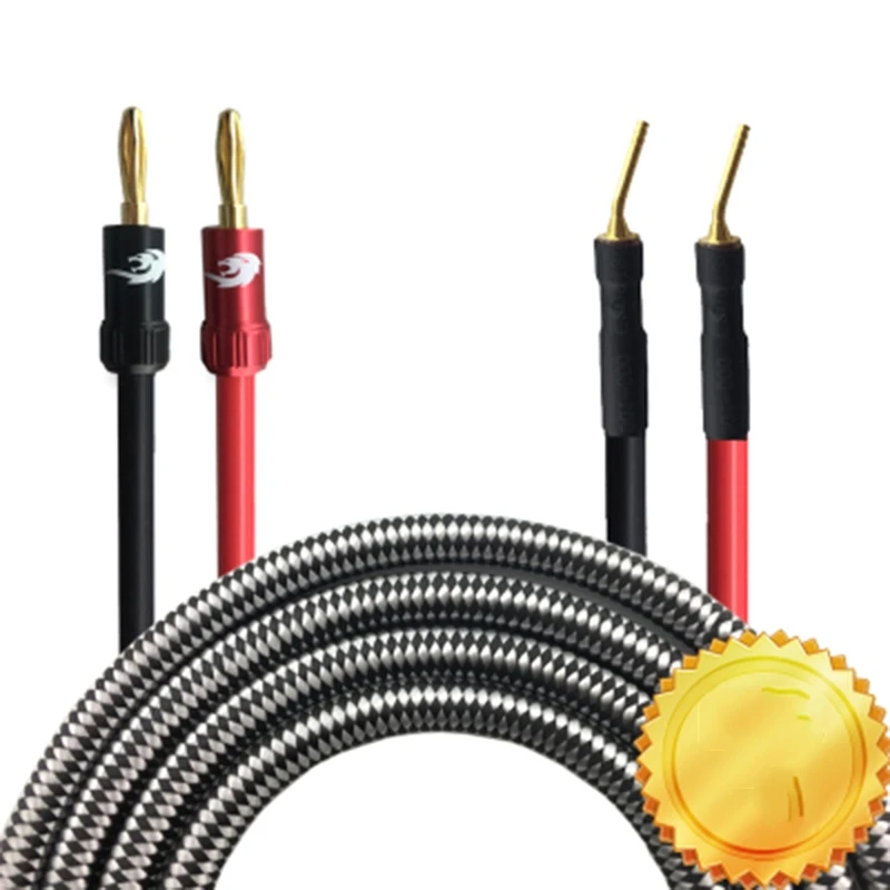 

Hifi Speaker Cable with 2 Banana Plug 2.0 Pin for Home Theater Amplifier Sound System Audio Cable Gold Plated OFC 1m 2m 3m 5m 8m