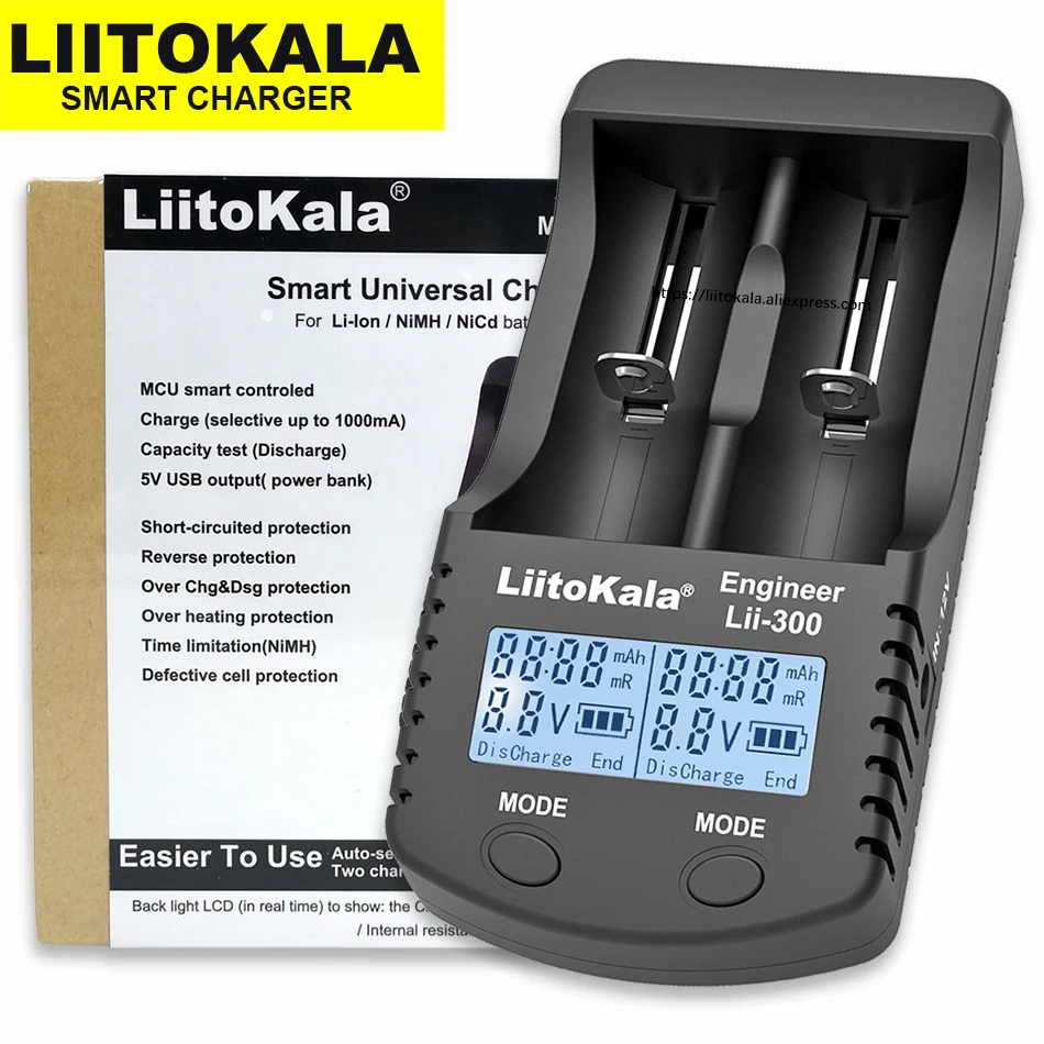Liitokala Lii 500 500S зарядное устройство PD4 300 18650 3 7 V 26650 21700 18350 14500 AA батарея|Зарядные