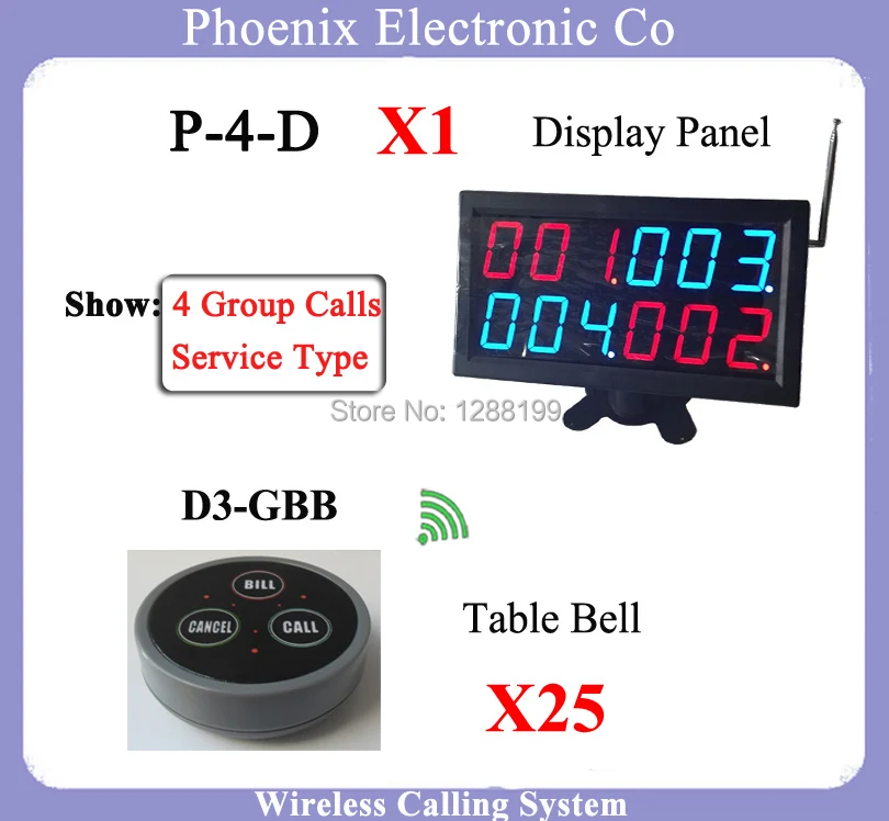 P D3 call waiter table bell and New Design Display Receiver For