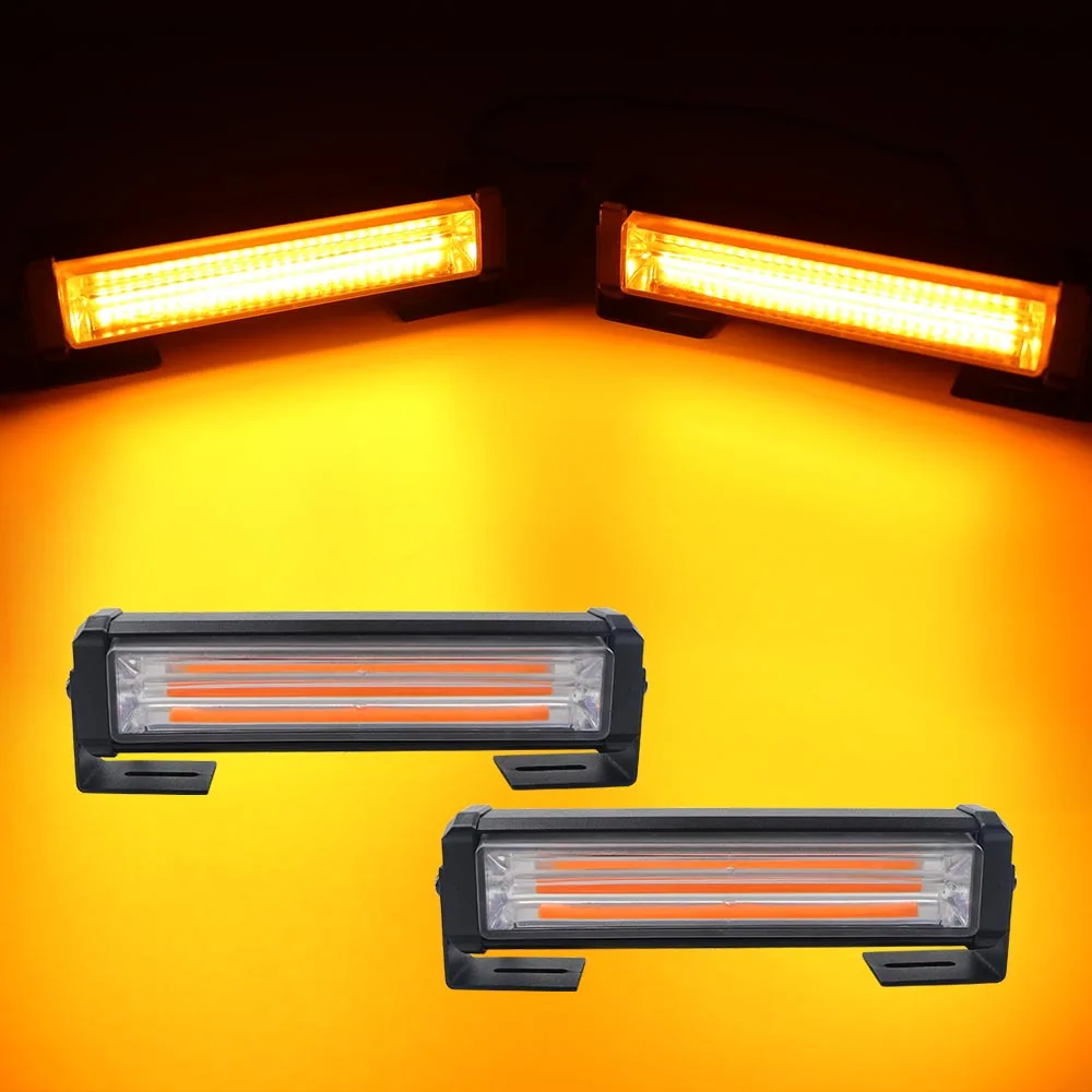 

40W COB Car Truck Grille LED Strobe Flash Warning Light Bar 8 Modes Fireman Police Emergency Work Fog Lamp Amber White Red Blue