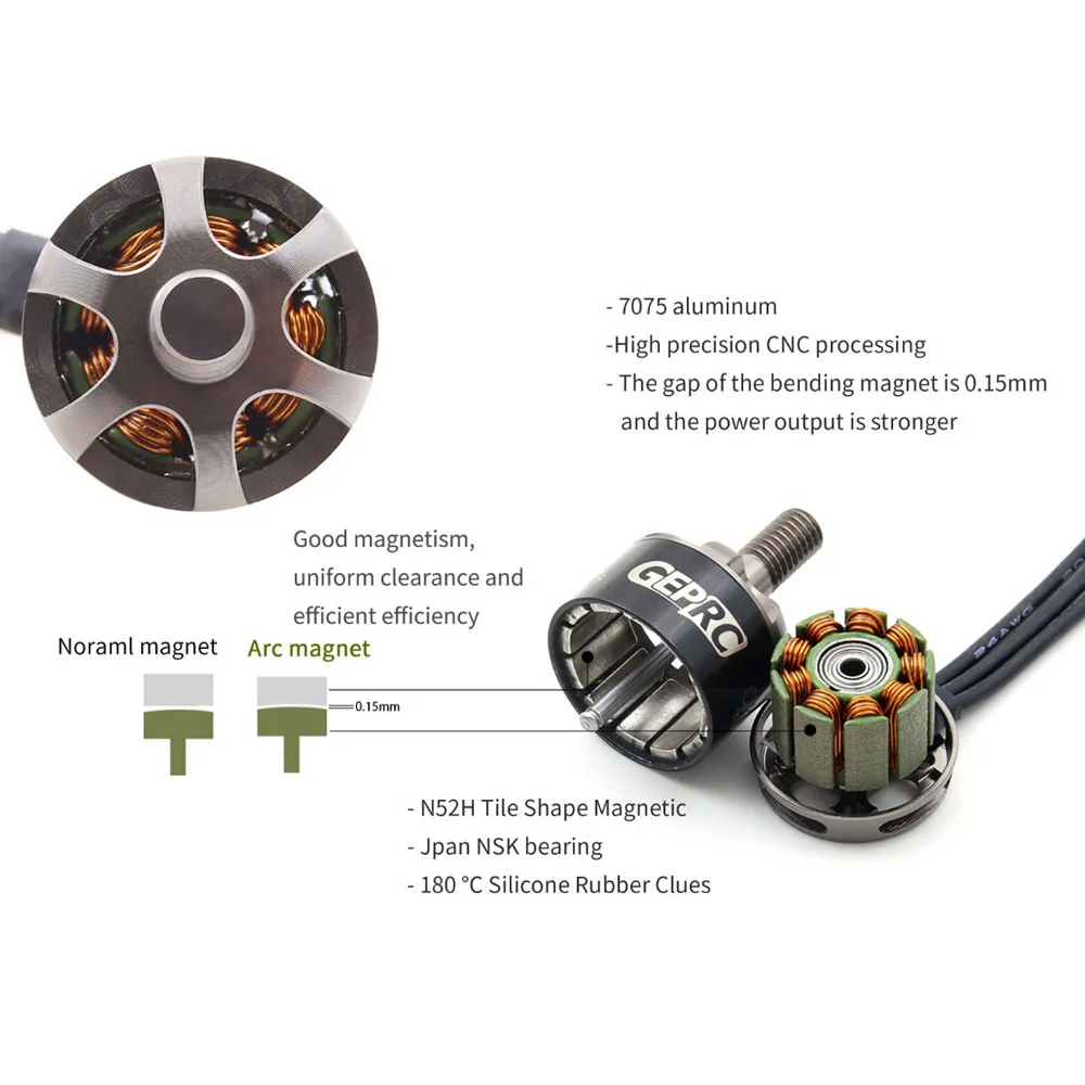 

4pcs RC Motor GR1408 3500KV Brushless Motor 4S High Power for 130mm FPV Racing Quadcopter RC Drone