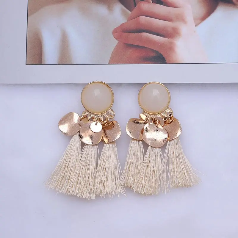 

Statement Earrings 2019 Long Drop Tassel Earrings for Women Vintage Ethnic Dangle Gold Metal Color Earing Hanging Jewelry EB802