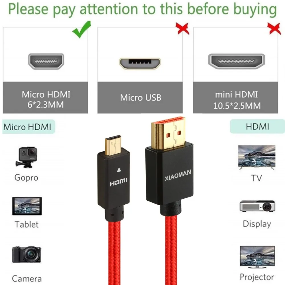 Micro HDMI to HDMI Cable (3)