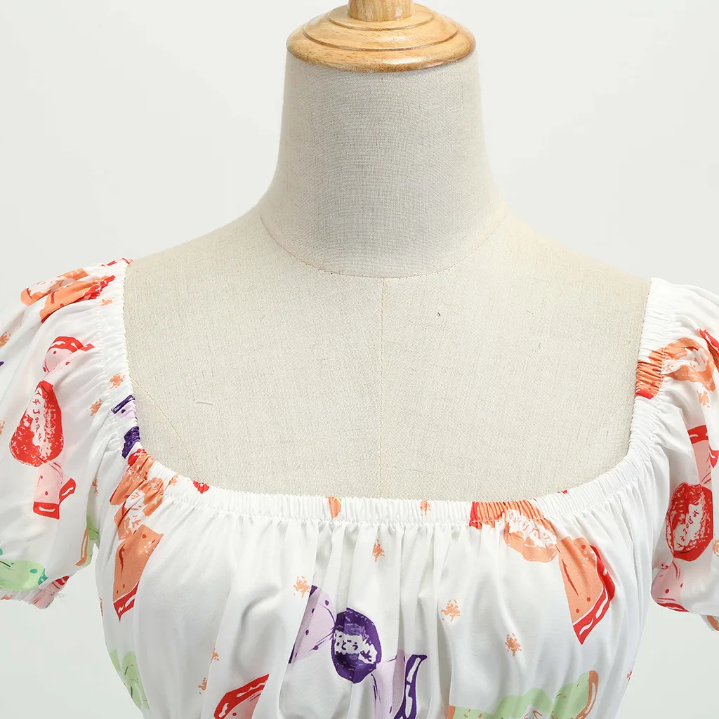 Женское элегантное винтажное повседневное летнее платье с цветочным рисунком до середины икры, вечернее платье для ночного вечера размера плюс vestidos robe Femme 19May29