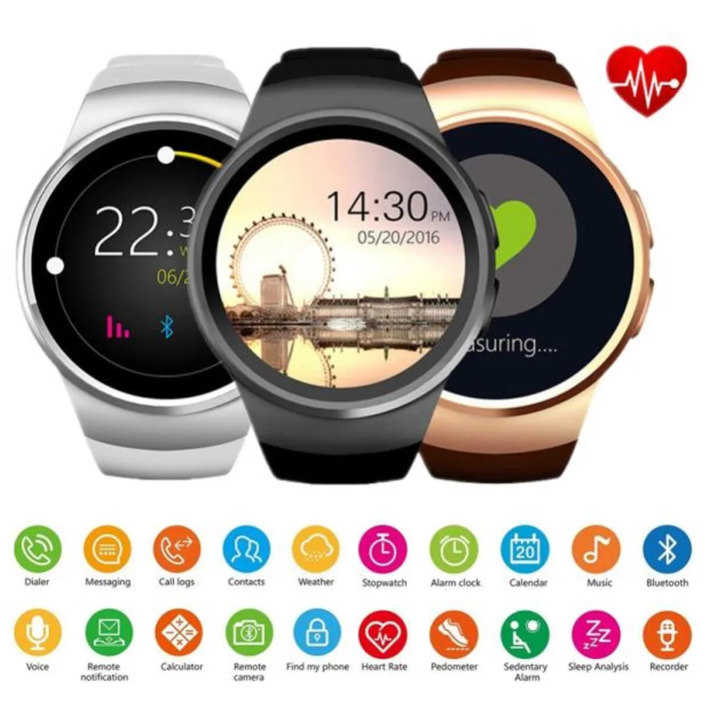 KW18 Bluetooth Смарт-часы Полный Экран Поддержка SIM TF карты Smartwatch телефон сердечного ритма для Apple Шестерни S2 huawei Xiaomi