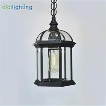 Antique Aluminum alloy+ glass shade outdoor pendant lights,black brown grape rack exterior pathway walkway aisle hanging lamp