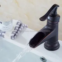Black Oil Rubbed Bronze Waterfall Faucet Bathroom Faucet Bathroom Basin Faucet Mixer Tap Hot & Cold Sink faucet Khg080 Black Oil Rubbed Bronze Waterfall Faucet Bathroom Faucet Bathroom Basin Faucet Mixer Tap Hot & Cold Sink faucet Khg080