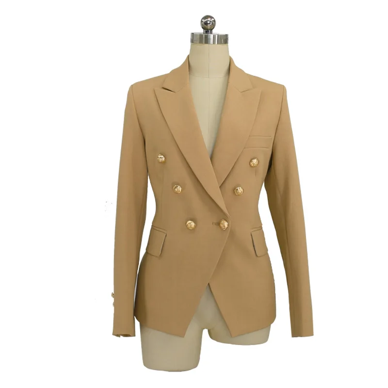 Винтажный элегантный Блейзер, женская короткая куртка, костюм, двубортный, дизайнерский, офисный, модный Блейзер, верхняя одежда для женщин
