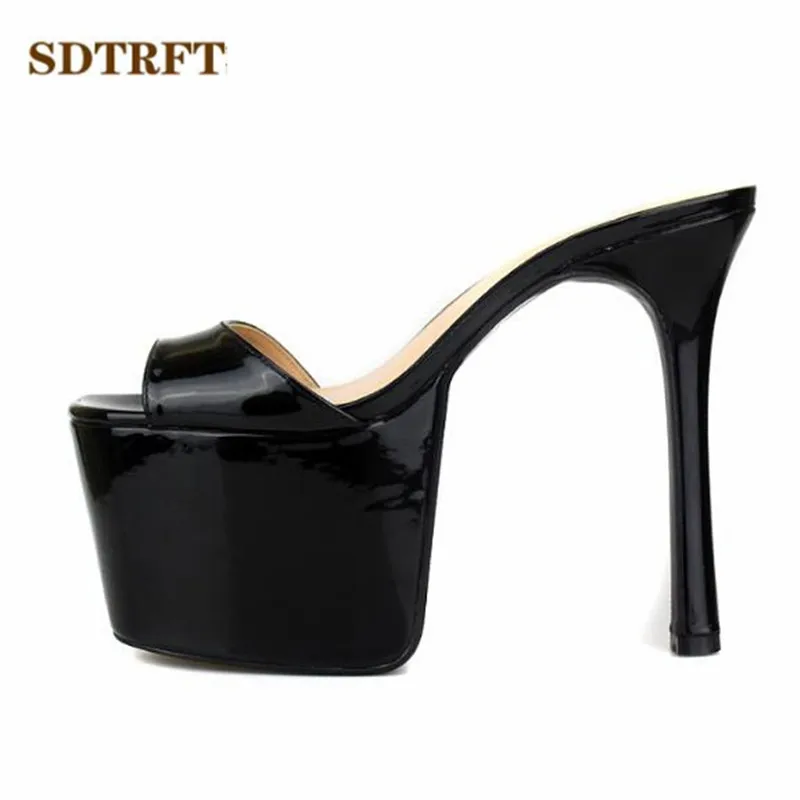 SDTRFT Plus:40-45 46 47 48 Summer 2018 Fashion Stilettos 16cm thin high heels Peep Toe pumps platform shoes woman Sandals