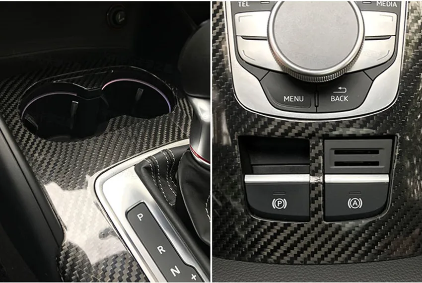 Внутренняя молдинги из углеродного волокна Центральная панель управления Накладка для Audi A3 S3 RS3- LHD ТОЛЬКО 3 шт