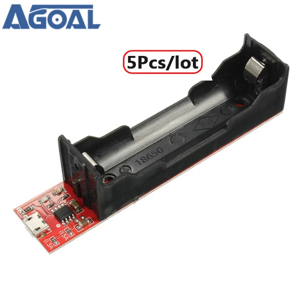 

5Pcs/lot 18650 Battery Charging Holder Charging Board TP4056 0.3A / 0.5A / 0.8A with protection board Free Shipping