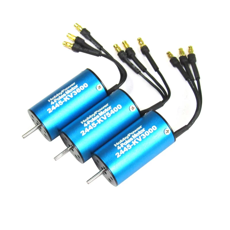 1PCS 2445 Classic Inrunner 4-Poles Nonsense Brushless Motor 3000KV 3600KV 5400KV Suitable for RC Model Cars