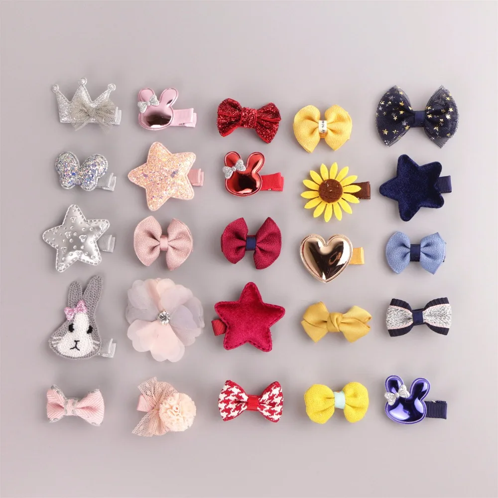 

5PCS Lovely Rabbit Bow Princess Cartoon Glitter Shiny Children Girls Hair Clips Suit For Kids Hair Accessories