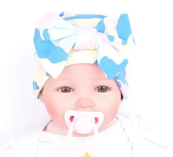 

on sale 1pcs Baby unisex Hat beanie Camouflage cap Big bowknot infant girls and boys Newborn Hospital Hat baby accessories