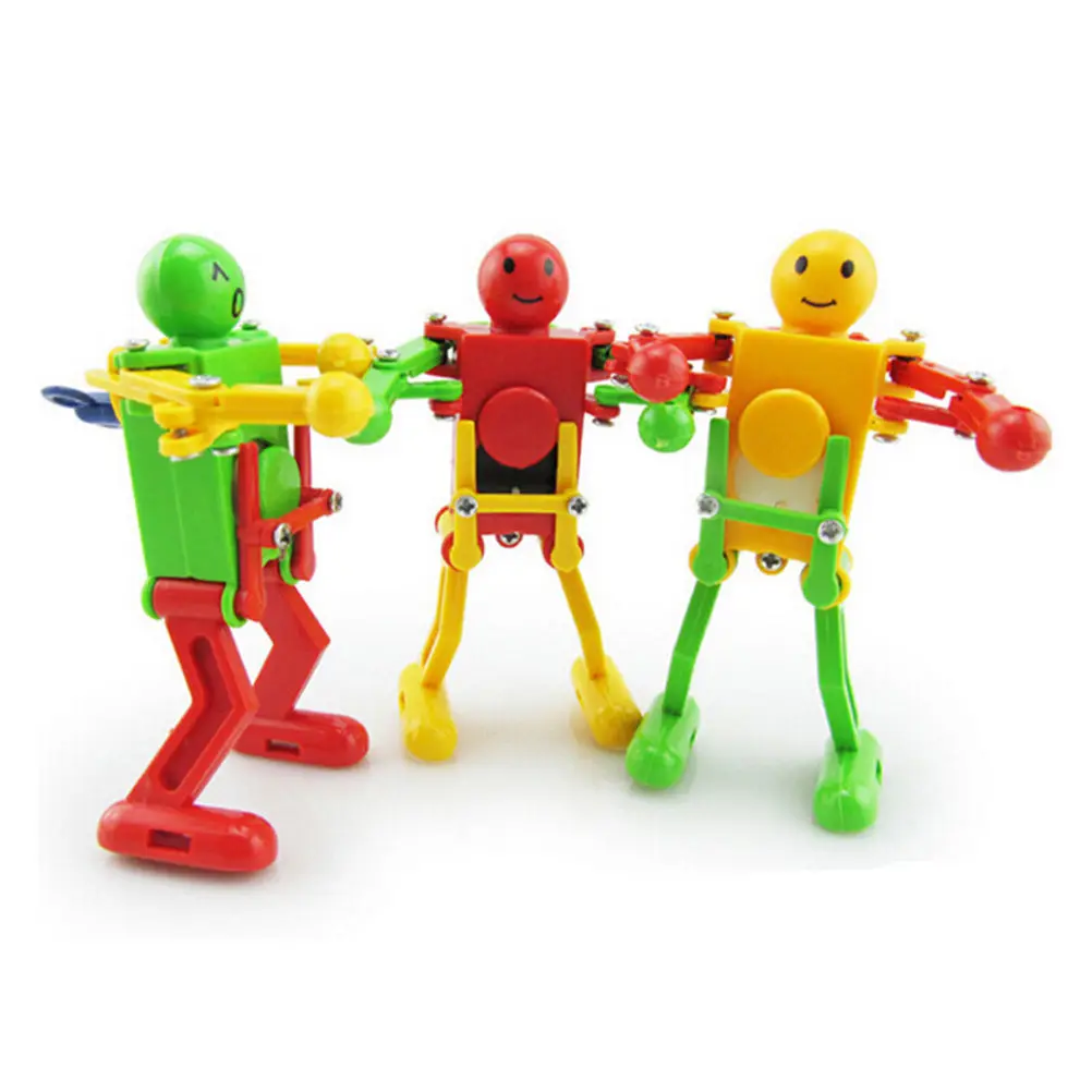 2X/lot Clockwork Spring Wind Up Toy Dancing Robot Toy for Children Kids Toy 