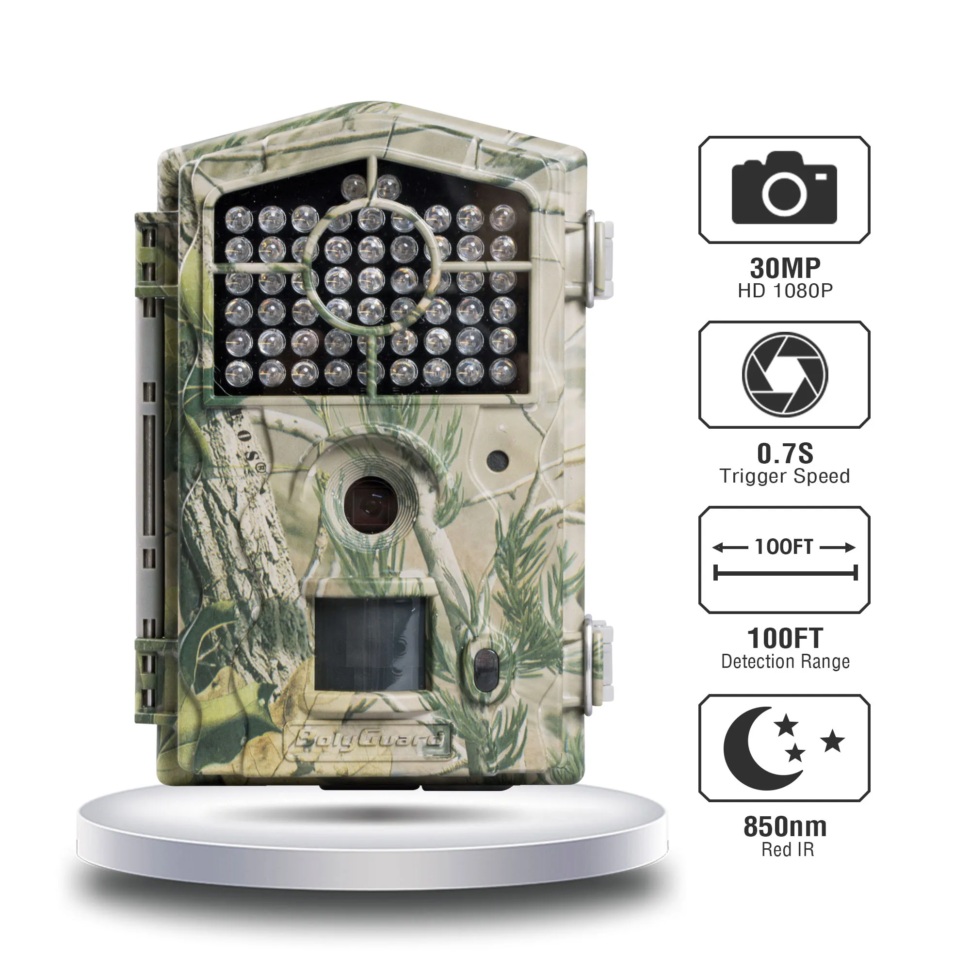 Охотничья камера Bolyguard 30mp 100ft trail camera 0,7 s время триггера Камара Каза фото ловушки Дикая камера тепловизор fotolovusk