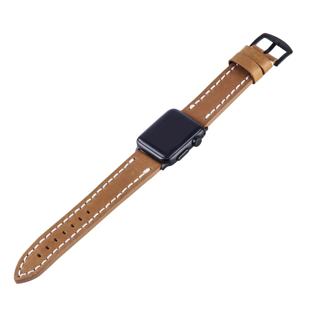 Мягкий ремешок для часов из натуральной кожи Apple Watch Смарт часы серии 4/2/1 кожаный