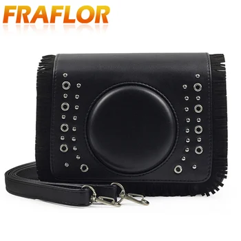 

For Polaroid Camera Universal Bag Camera Photo Paper Accessories Shoulder Bag Storage Bag Fashion Fringe Metal Ring Buckle Bag