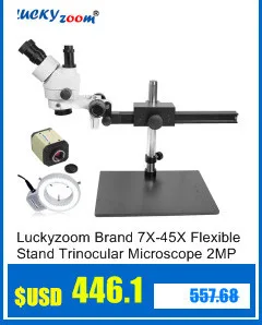 Luckyzoom 3.5X-90X Simul-Focal Одиночная стрела 13 кг штатив для микроскопа Тринокулярный Стерео Зум микроскопио кольцо свет