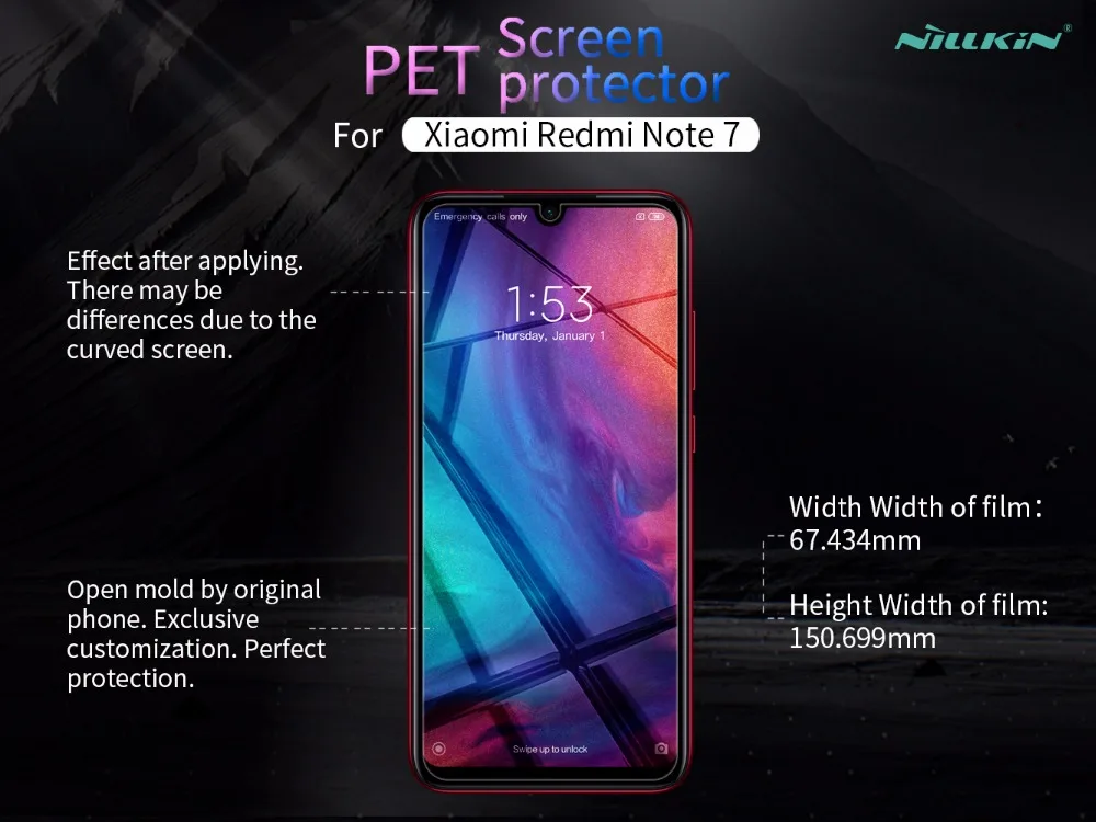 2 шт./лот Защита экрана для Xiaomi Redmi Note 7 NILLKIN Антибликовая матовая защитная пленка с розничной доставкой посылка