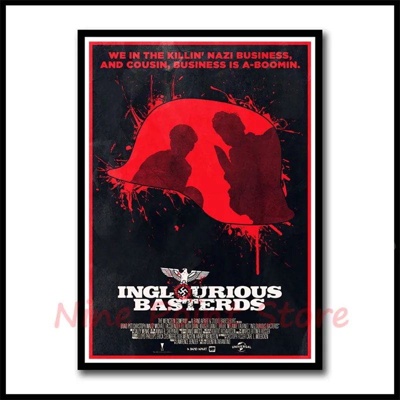 Inglourious Basterds Квентин Тарантино классический фильм серии белая бумага с покрытием плакаты Бар Декор Живопись стены стикеры бескаркасные