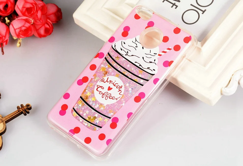 Icoque Liquid Fitted Cases For Xiaomi Redmi 4X Case Cute Xaomi Luxury Glitter Pink Quicksand Redmi4X Cover For 4A 4X Redmi Case (5)