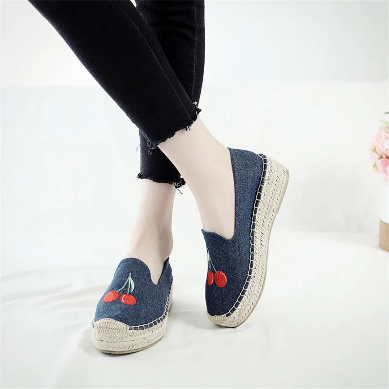 Female Espadrilles Slip On Wedge Heel Handmade Women's Shoes 2019 Spring Summer New Lady Flat Platform Hemp Rope Fisherman Shoes (11)