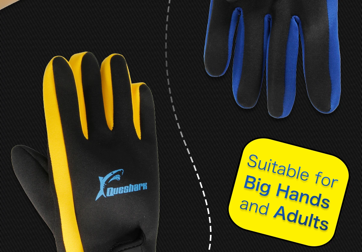 Queshark, профессиональные, 2 цвета, большой размер, 1,5 мм, неопреновые перчатки для дайвинга, теплые, не скользят, оборудование для подводного плавания, гидрокостюм, перчатки для плавания
