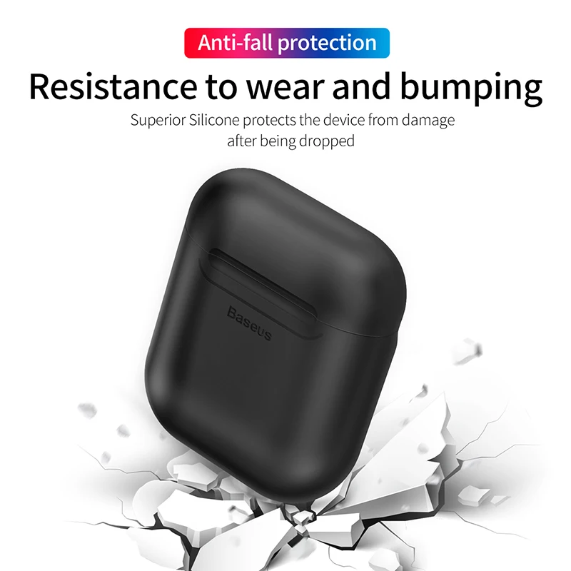 Baseus беспроводной зарядный приемник для AirPods ТПУ силиконовый ультра тонкий чехол для Apple Airpods Беспроводная Подставка для зарядки