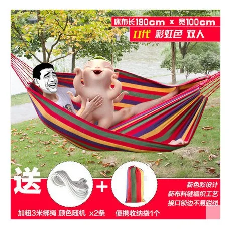 200X100cm Outdoor Multifunction hammock swing rainbow Striped canvas double indoor thickening widened dormitory double hammock