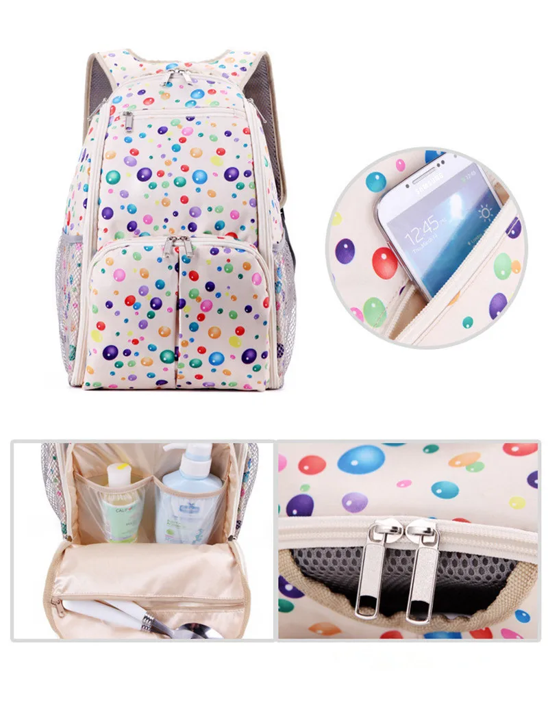 Two Bags Hot Sell! 2018 Mom Diaper Bags + Baby Anti-Lost Bag Flower Printed Diaper Bag Shoulder Multifunctional Pregnant Women Outgoing bags17