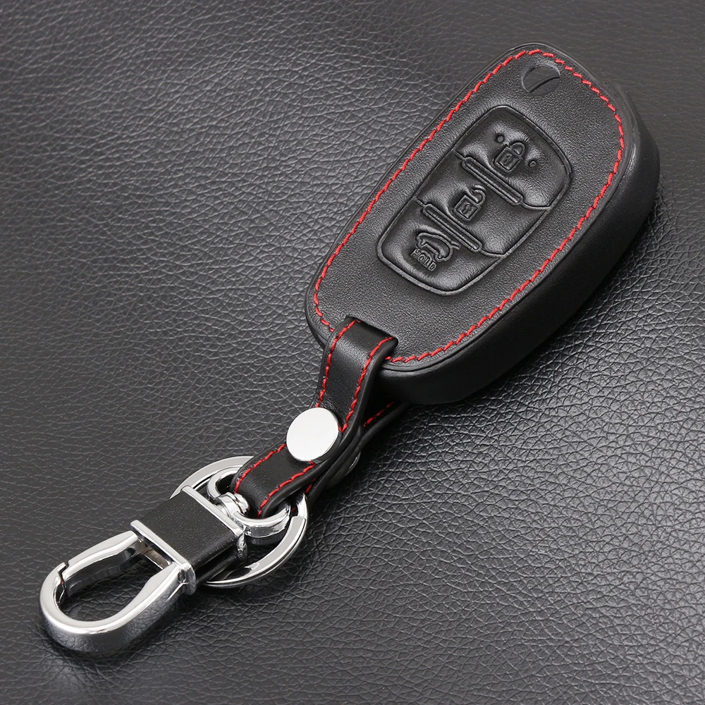 

New Leather Car Key Cover Case For Hyundai Sonata IX35 IX25 I40 HB20 I30 Avante Porter Grandeur Santafe Flip Folding