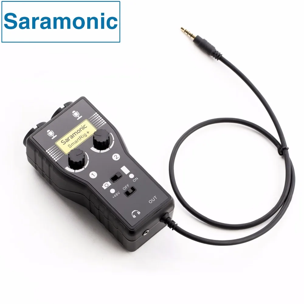 Saramonic SmartRig+ XLR/3.5mm Microphone Audio Mixer Preamp& Guitar Interface for DSLR Camera iPhone 7 7s 6 iPad iPod Xiaomi