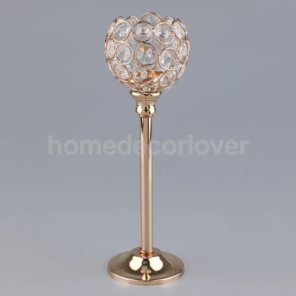 Long Stand Crystal Candle Holder Tea Light Stand Candelabra Candlestick Home Pub Bar Events Parties Decor