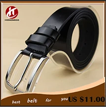 Black guaranteed 100% leather belts men emboss belt pin buckle plating casual wide belt