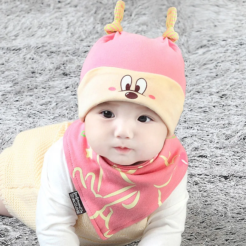 

2017 New Baby Hat Autumn Winter Baby Beanie Warm Sleep Cotton Toddler Cap Kids Newborn Hat The baby's triangular bandage