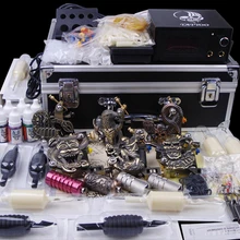 3 Профессиональный аппарат для нанесения татуировок набор кисточек для макияжа Перманентная татуировка машина мощное сцепление принадлежности, иглы Набор наконечников